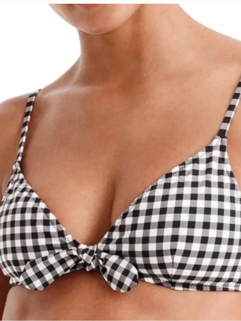 J Crew black and White Gingham Bikini Set